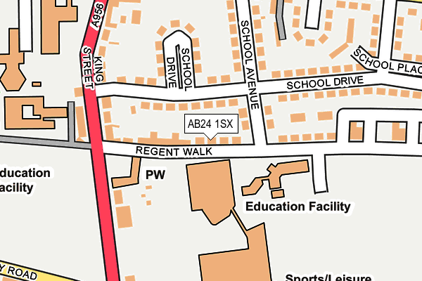 AB24 1SX map - OS OpenMap – Local (Ordnance Survey) AB24 1SX map - OS OpenMap – Local (Ordnance Survey)