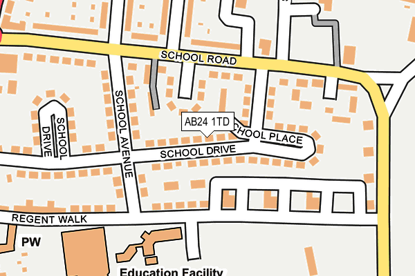 AB24 1TD map - OS OpenMap – Local (Ordnance Survey) AB24 1TD map - OS OpenMap – Local (Ordnance Survey)