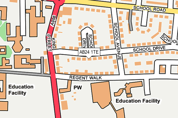 AB24 1TE map - OS OpenMap – Local (Ordnance Survey) AB24 1TE map - OS OpenMap – Local (Ordnance Survey)