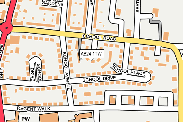 AB24 1TW map - OS OpenMap – Local (Ordnance Survey) AB24 1TW map - OS OpenMap – Local (Ordnance Survey)