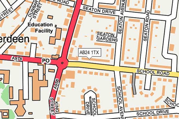 AB24 1TX map - OS OpenMap – Local (Ordnance Survey) AB24 1TX map - OS OpenMap – Local (Ordnance Survey)