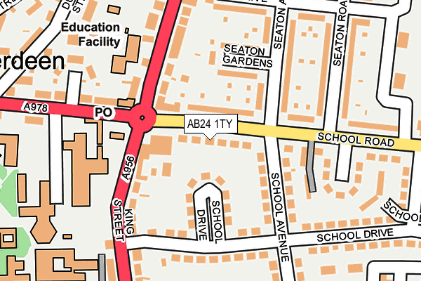 AB24 1TY map - OS OpenMap – Local (Ordnance Survey) AB24 1TY map - OS OpenMap – Local (Ordnance Survey)