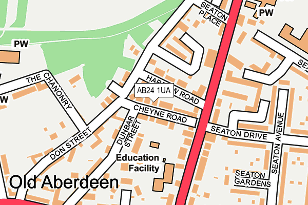 AB24 1UA map - OS OpenMap – Local (Ordnance Survey) AB24 1UA map - OS OpenMap – Local (Ordnance Survey)