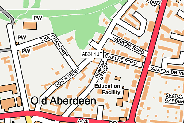 AB24 1UF map - OS OpenMap – Local (Ordnance Survey) AB24 1UF map - OS OpenMap – Local (Ordnance Survey)