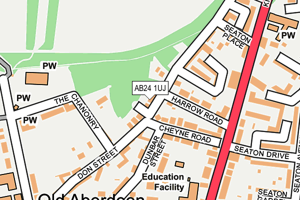 AB24 1UJ map - OS OpenMap – Local (Ordnance Survey) AB24 1UJ map - OS OpenMap – Local (Ordnance Survey)