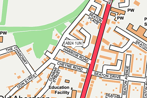 AB24 1UN map - OS OpenMap – Local (Ordnance Survey) AB24 1UN map - OS OpenMap – Local (Ordnance Survey)