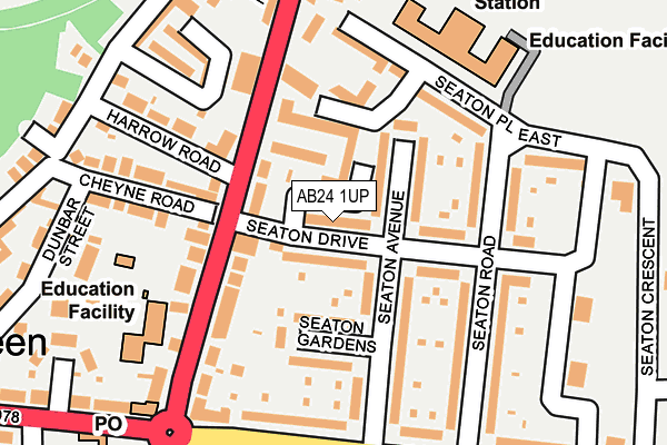AB24 1UP map - OS OpenMap – Local (Ordnance Survey) AB24 1UP map - OS OpenMap – Local (Ordnance Survey)
