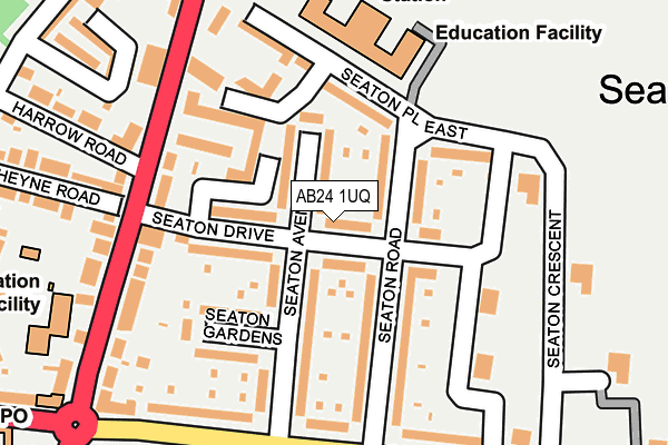 AB24 1UQ map - OS OpenMap – Local (Ordnance Survey) AB24 1UQ map - OS OpenMap – Local (Ordnance Survey)