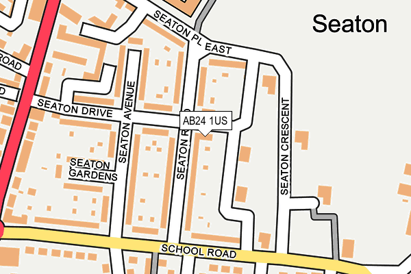 AB24 1US map - OS OpenMap – Local (Ordnance Survey) AB24 1US map - OS OpenMap – Local (Ordnance Survey)
