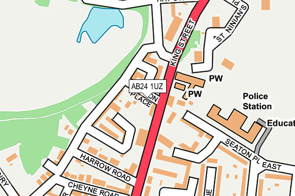 AB24 1UZ map - OS OpenMap – Local (Ordnance Survey) AB24 1UZ map - OS OpenMap – Local (Ordnance Survey)