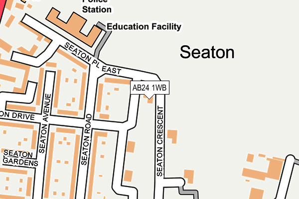 AB24 1WB map - OS OpenMap – Local (Ordnance Survey) AB24 1WB map - OS OpenMap – Local (Ordnance Survey)