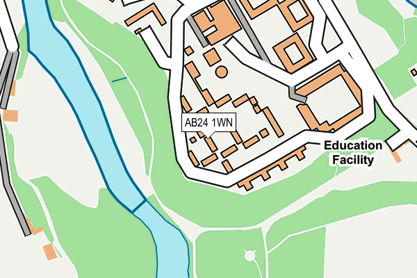 AB24 1WN map - OS OpenMap – Local (Ordnance Survey)