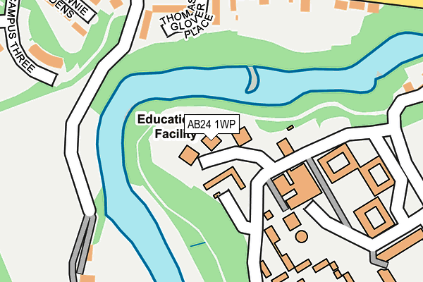 AB24 1WP map - OS OpenMap – Local (Ordnance Survey)