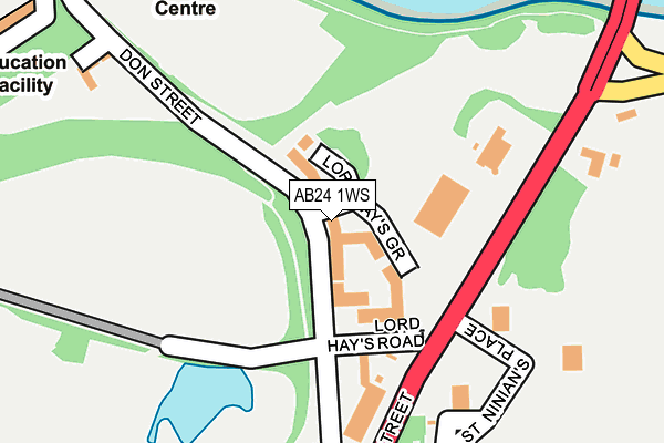 AB24 1WS map - OS OpenMap – Local (Ordnance Survey) AB24 1WS map - OS OpenMap – Local (Ordnance Survey)