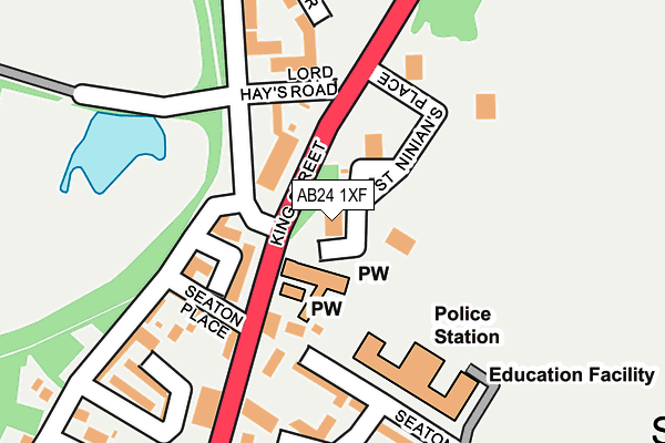 AB24 1XF map - OS OpenMap – Local (Ordnance Survey)