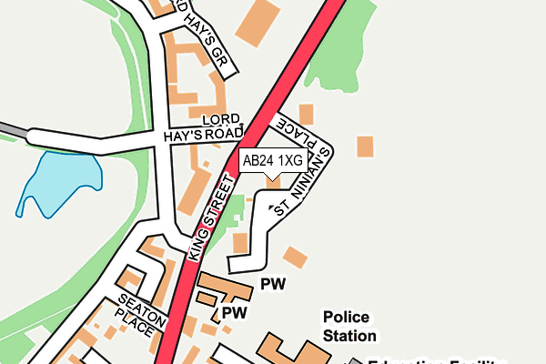 AB24 1XG map - OS OpenMap – Local (Ordnance Survey) AB24 1XG map - OS OpenMap – Local (Ordnance Survey)