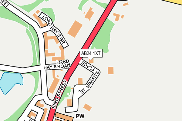 AB24 1XT map - OS OpenMap – Local (Ordnance Survey) AB24 1XT map - OS OpenMap – Local (Ordnance Survey)