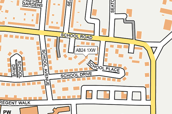 AB24 1XW map - OS OpenMap – Local (Ordnance Survey) AB24 1XW map - OS OpenMap – Local (Ordnance Survey)