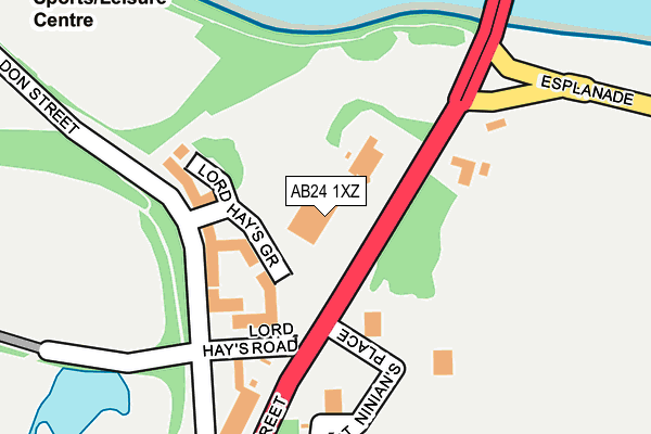 AB24 1XZ map - OS OpenMap – Local (Ordnance Survey) AB24 1XZ map - OS OpenMap – Local (Ordnance Survey)