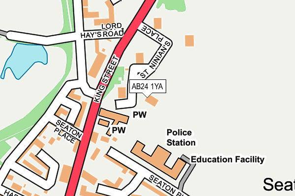 AB24 1YA map - OS OpenMap – Local (Ordnance Survey) AB24 1YA map - OS OpenMap – Local (Ordnance Survey)