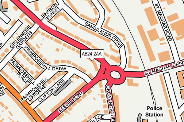 AB24 2AA map - OS OpenMap – Local (Ordnance Survey) AB24 2AA map - OS OpenMap – Local (Ordnance Survey)