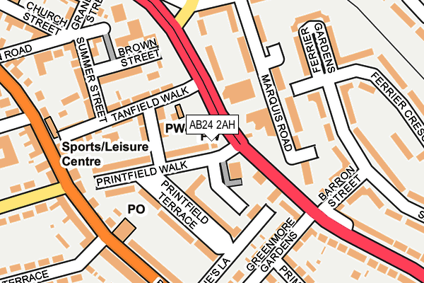 AB24 2AH map - OS OpenMap – Local (Ordnance Survey) AB24 2AH map - OS OpenMap – Local (Ordnance Survey)