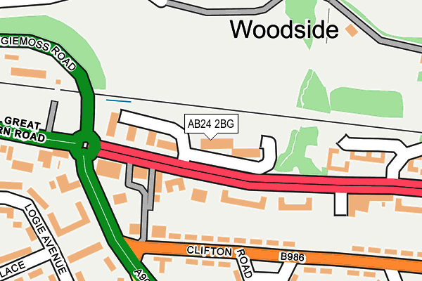 AB24 2BG map - OS OpenMap – Local (Ordnance Survey) AB24 2BG map - OS OpenMap – Local (Ordnance Survey)