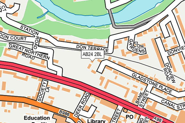 AB24 2BL map - OS OpenMap – Local (Ordnance Survey) AB24 2BL map - OS OpenMap – Local (Ordnance Survey)