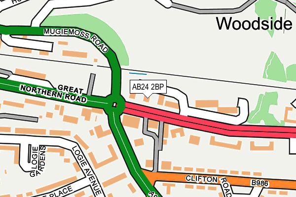 AB24 2BP map - OS OpenMap – Local (Ordnance Survey) AB24 2BP map - OS OpenMap – Local (Ordnance Survey)