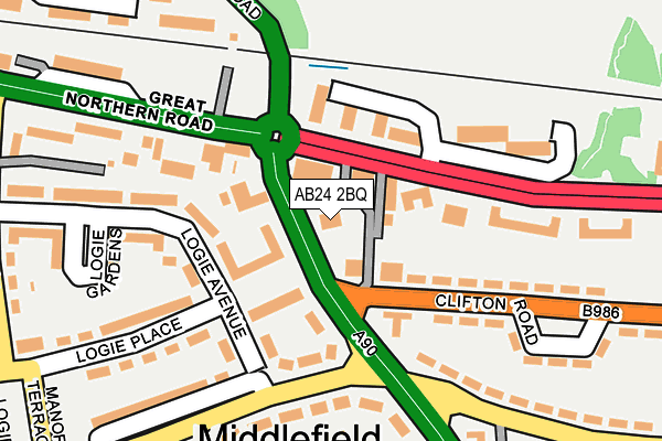 AB24 2BQ map - OS OpenMap – Local (Ordnance Survey) AB24 2BQ map - OS OpenMap – Local (Ordnance Survey)