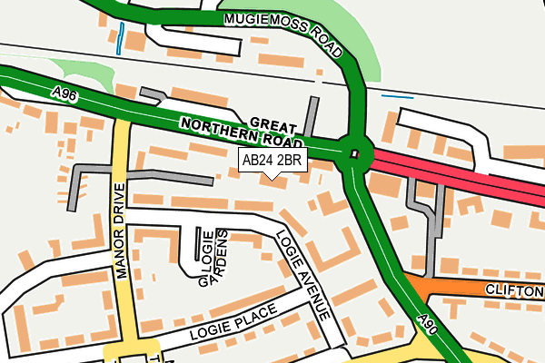 AB24 2BR map - OS OpenMap – Local (Ordnance Survey) AB24 2BR map - OS OpenMap – Local (Ordnance Survey)