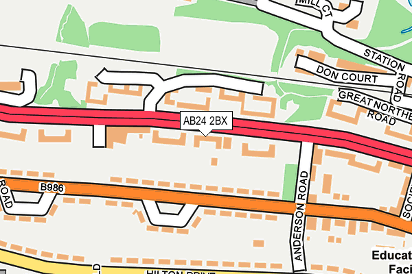 AB24 2BX map - OS OpenMap – Local (Ordnance Survey) AB24 2BX map - OS OpenMap – Local (Ordnance Survey)
