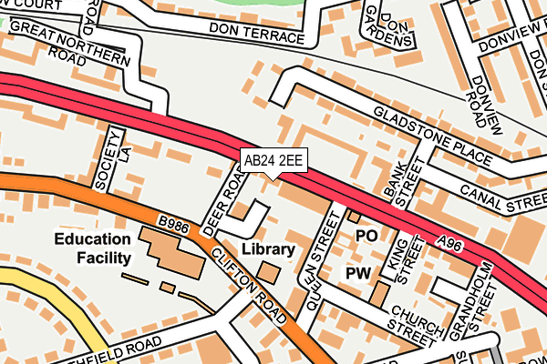 AB24 2EE map - OS OpenMap – Local (Ordnance Survey) AB24 2EE map - OS OpenMap – Local (Ordnance Survey)