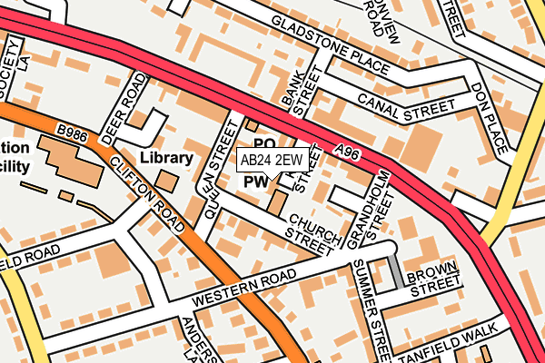 AB24 2EW map - OS OpenMap – Local (Ordnance Survey) AB24 2EW map - OS OpenMap – Local (Ordnance Survey)