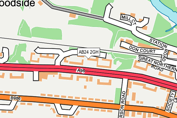 AB24 2GH map - OS OpenMap – Local (Ordnance Survey) AB24 2GH map - OS OpenMap – Local (Ordnance Survey)