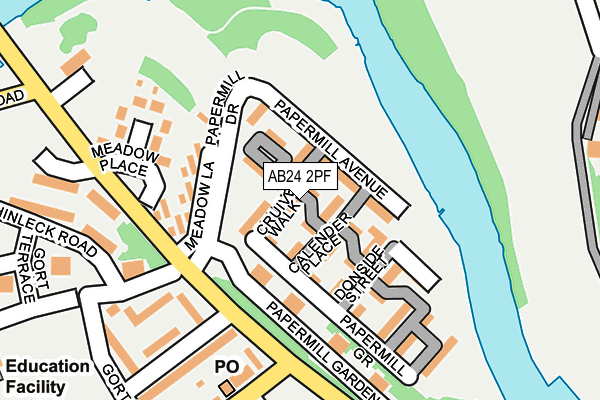 AB24 2PF map - OS OpenMap – Local (Ordnance Survey) AB24 2PF map - OS OpenMap – Local (Ordnance Survey)