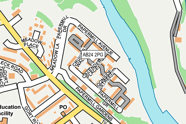 AB24 2PG map - OS OpenMap – Local (Ordnance Survey) AB24 2PG map - OS OpenMap – Local (Ordnance Survey)