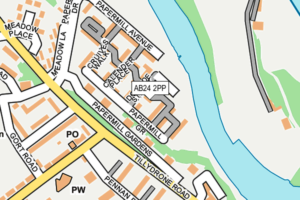 AB24 2PP map - OS OpenMap – Local (Ordnance Survey) AB24 2PP map - OS OpenMap – Local (Ordnance Survey)