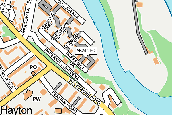 AB24 2PQ map - OS OpenMap – Local (Ordnance Survey) AB24 2PQ map - OS OpenMap – Local (Ordnance Survey)