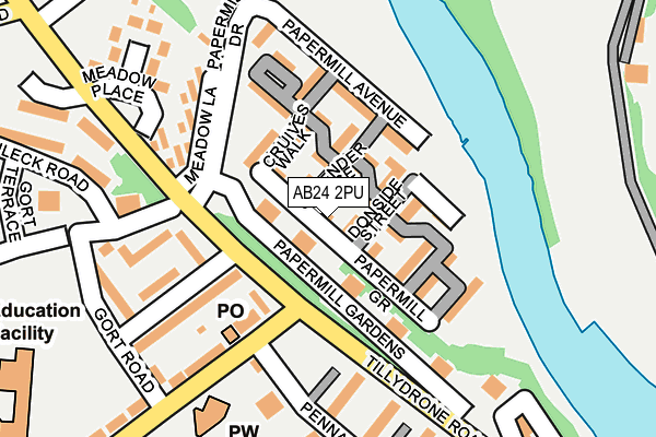 AB24 2PU map - OS OpenMap – Local (Ordnance Survey) AB24 2PU map - OS OpenMap – Local (Ordnance Survey)