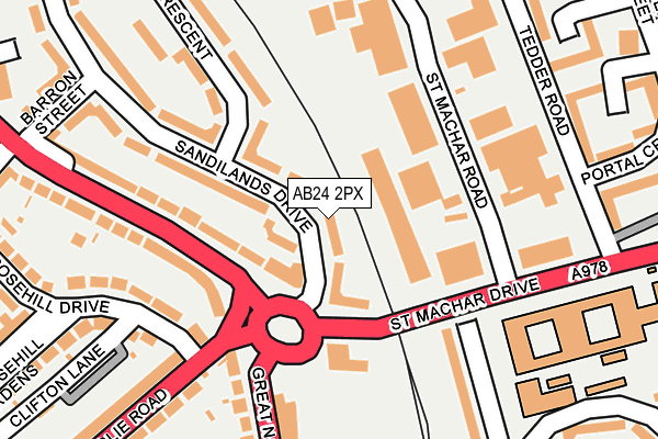 AB24 2PX map - OS OpenMap – Local (Ordnance Survey) AB24 2PX map - OS OpenMap – Local (Ordnance Survey)