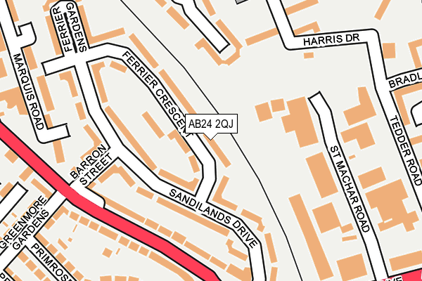 AB24 2QJ map - OS OpenMap – Local (Ordnance Survey) AB24 2QJ map - OS OpenMap – Local (Ordnance Survey)