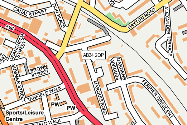 AB24 2QP map - OS OpenMap – Local (Ordnance Survey)