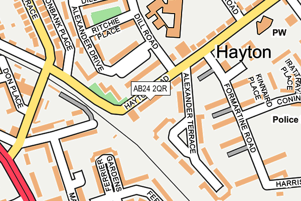AB24 2QR map - OS OpenMap – Local (Ordnance Survey) AB24 2QR map - OS OpenMap – Local (Ordnance Survey)
