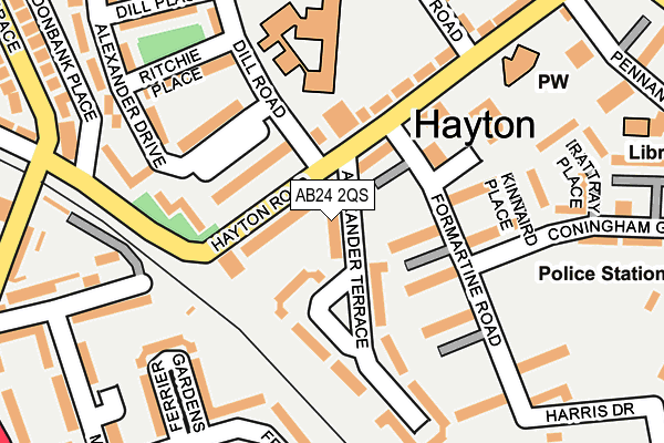 AB24 2QS map - OS OpenMap – Local (Ordnance Survey) AB24 2QS map - OS OpenMap – Local (Ordnance Survey)