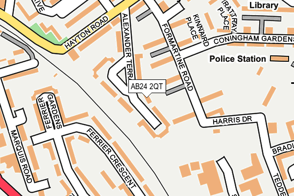 AB24 2QT map - OS OpenMap – Local (Ordnance Survey) AB24 2QT map - OS OpenMap – Local (Ordnance Survey)