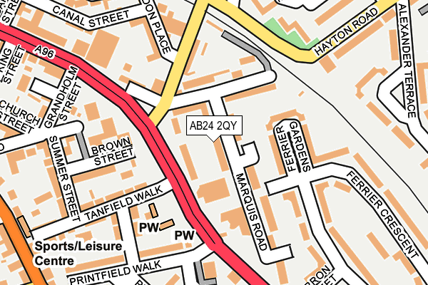 AB24 2QY map - OS OpenMap – Local (Ordnance Survey) AB24 2QY map - OS OpenMap – Local (Ordnance Survey)