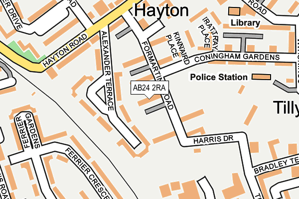 AB24 2RA map - OS OpenMap – Local (Ordnance Survey) AB24 2RA map - OS OpenMap – Local (Ordnance Survey)