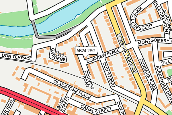 AB24 2SG map - OS OpenMap – Local (Ordnance Survey) AB24 2SG map - OS OpenMap – Local (Ordnance Survey)