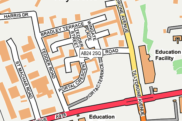 AB24 2SQ map - OS OpenMap – Local (Ordnance Survey) AB24 2SQ map - OS OpenMap – Local (Ordnance Survey)